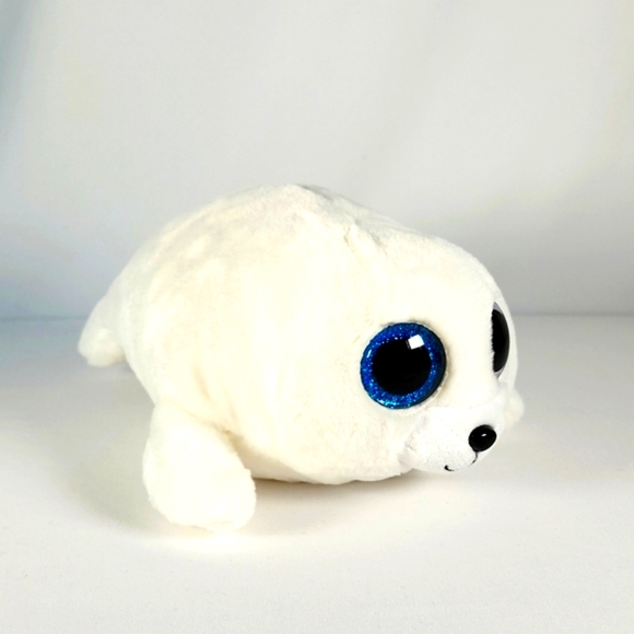 Vintage Ty Beanie Boo 'Icy' the White Seal (12 inch) Glitter Eye Version - Picture 1 of 16